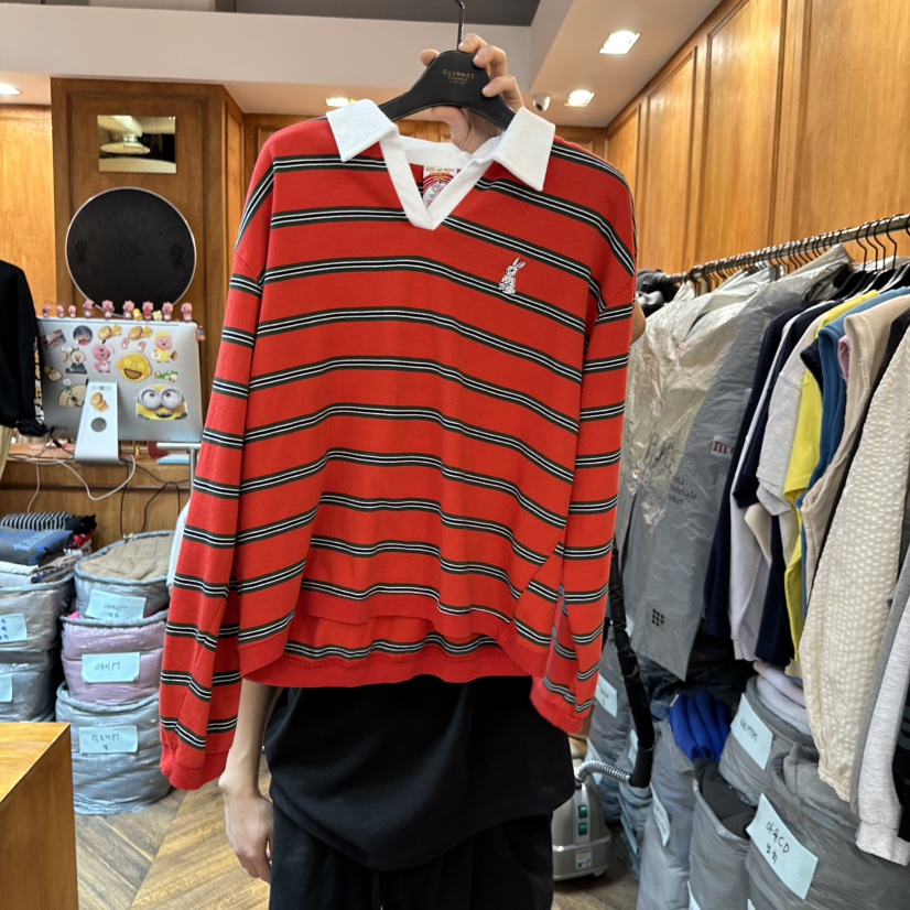 GARMENT-P韓國直郵女士新款人氣26春季熱賣長袖T恤兔子刺繡GARMENT長袖T恤圖色2