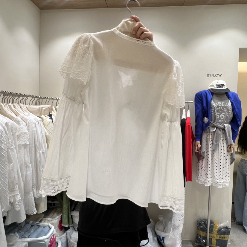 BY FLOW韓國代購女裝新款推薦時尚26春季熱賣襯衫蕾絲衫BY FLOW襯衫/蕾絲衫