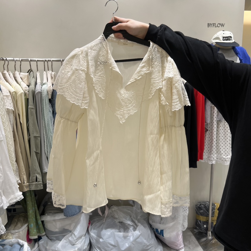 BY FLOW韓國代購女裝新款推薦時尚26春季熱賣襯衫蕾絲衫BY FLOW襯衫/蕾絲衫圖色2