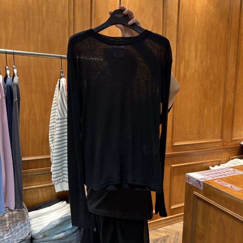 GARMENT-P東大門代購女士新款休閑職業熱賣人氣26春季長袖T恤GARMENT長袖T恤圖色7黑色