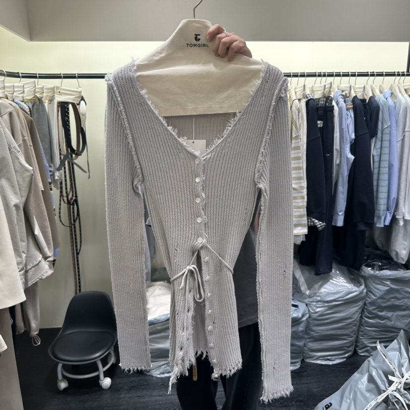 TOMGIRL東大門實拍女裝新款職業熱賣人氣針織衫兩種穿法開衫TOMGIRL針織衫圖色2