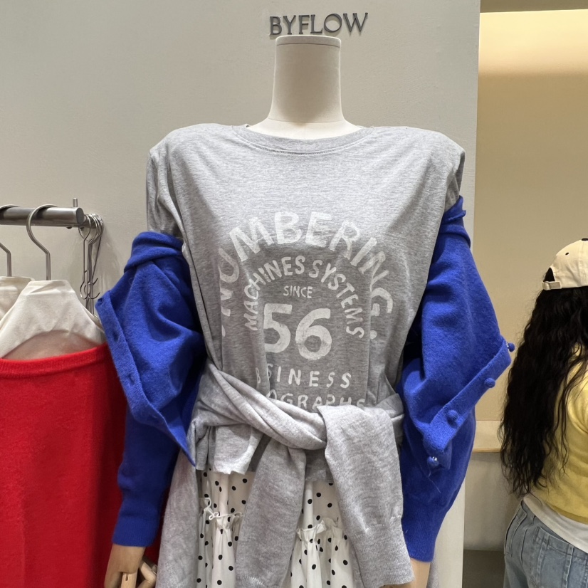 BY FLOW東大門實拍女士新款推薦人氣時尚職業熱賣休閑T恤BY FLOWT恤圖色2