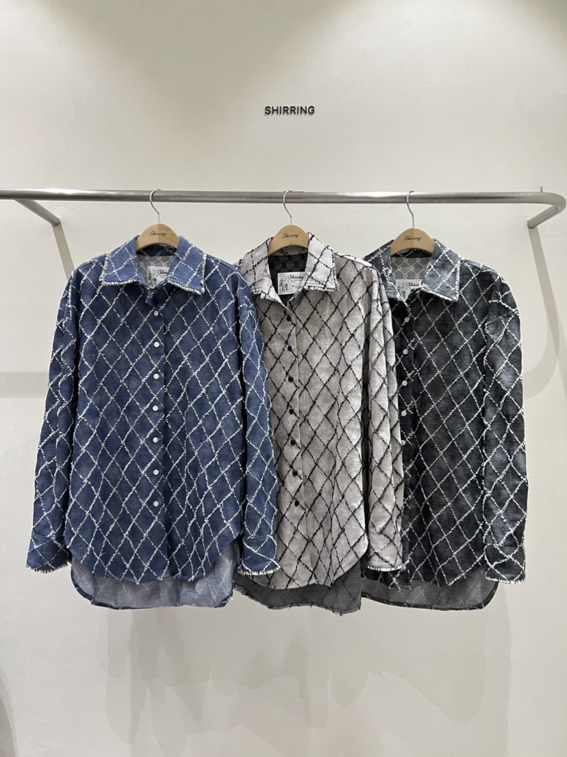 SHIRRING韓國代購女士新品時尚真品熱賣休閑人氣襯衫蕾絲衫SHIRRING襯衫/蕾絲衫