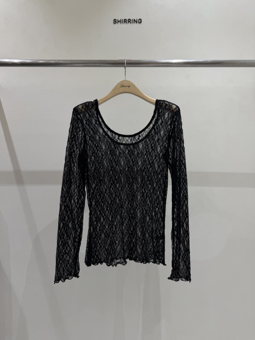 SHIRRING韓國代購女士新款職業休閑時尚真品推薦長袖T恤蕾絲SHIRRING長袖T恤圖色3