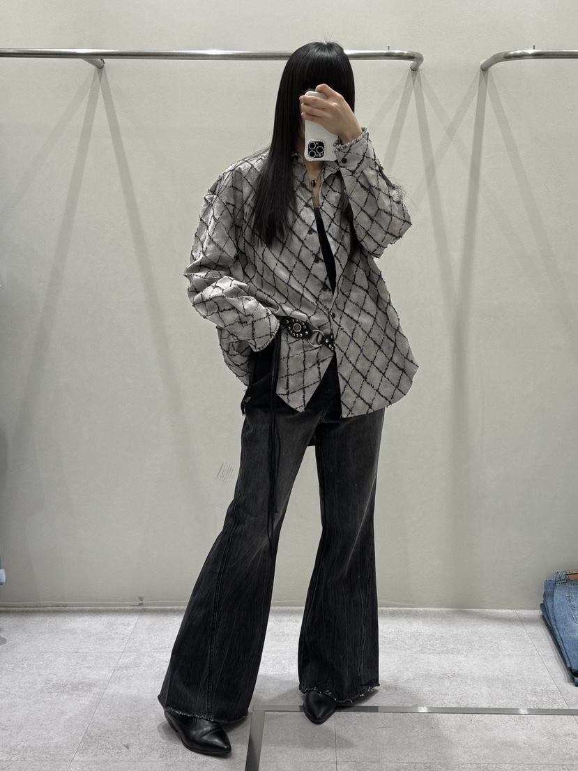 SHIRRING東大門實拍女士新品時尚推薦真品人氣休閑牛仔褲SHIRRING牛仔褲