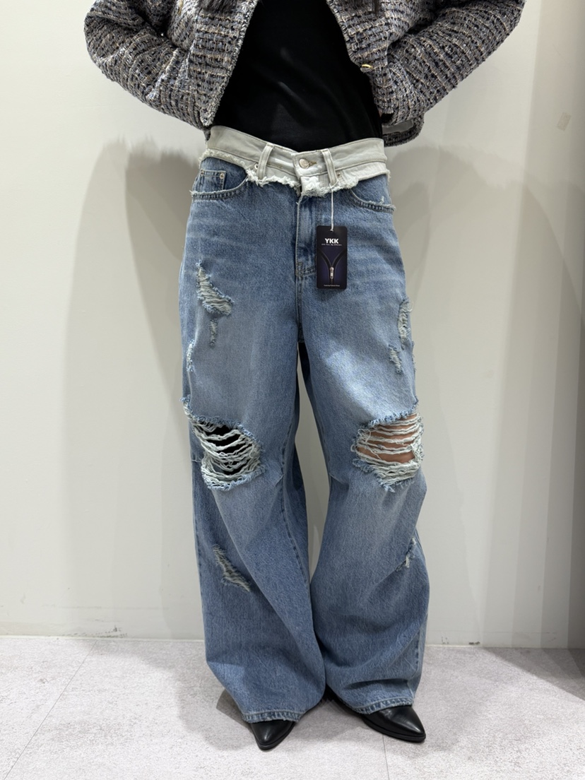 SHIRRING東大門直郵女裝新款人氣熱賣時尚休閑牛仔褲腰帶SHIRRING牛仔褲