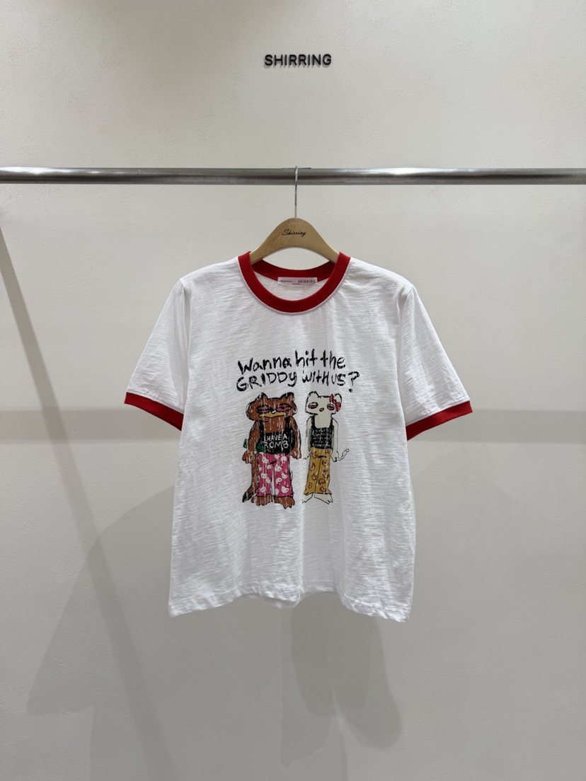 SHIRRING東大門實拍女裝新品時尚職業推薦休閑26春夏真品T恤SHIRRINGT恤圖色1