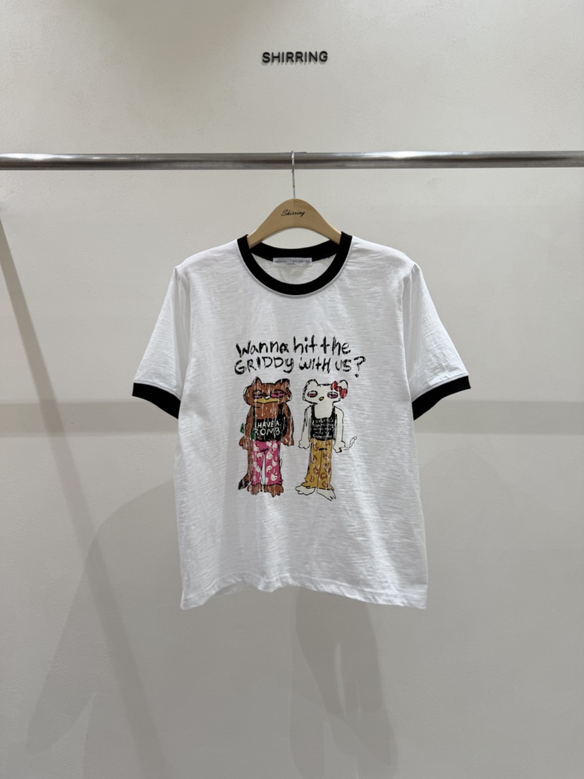 SHIRRING東大門實拍女裝新品時尚職業推薦休閑26春夏真品T恤SHIRRINGT恤圖色2