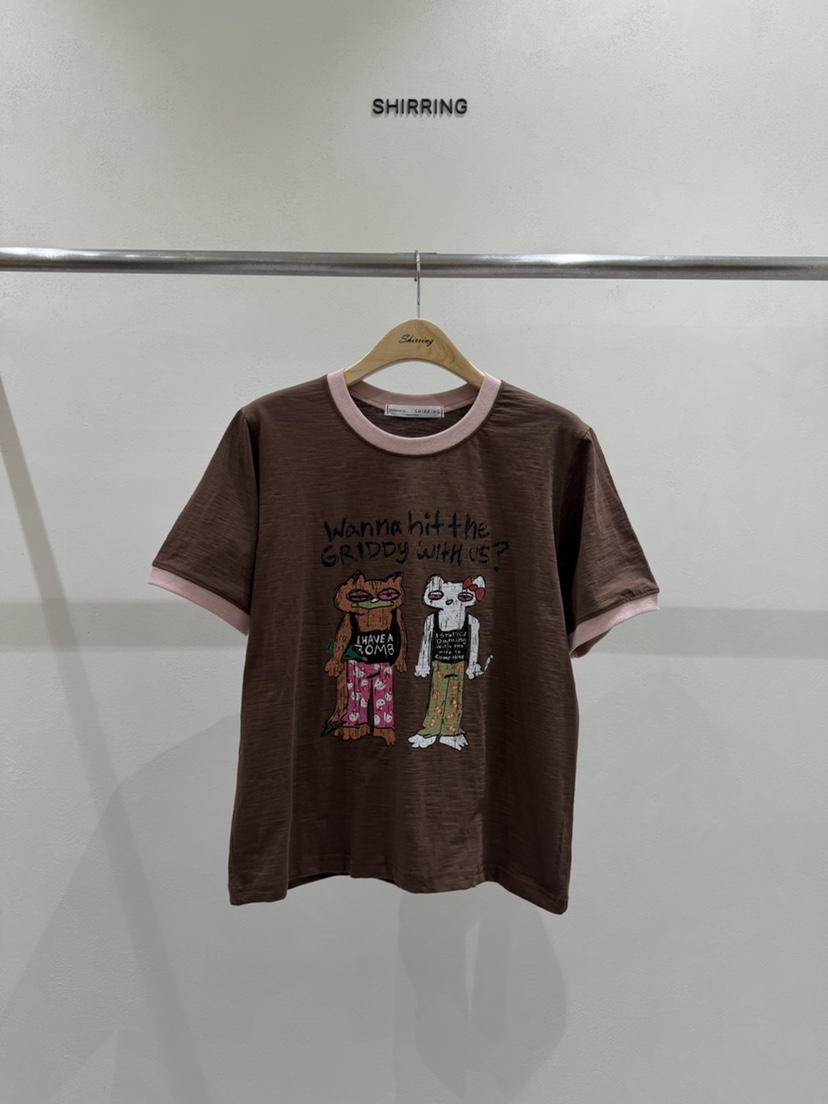 SHIRRING東大門實拍女裝新品時尚職業推薦休閑26春夏真品T恤SHIRRINGT恤圖色3