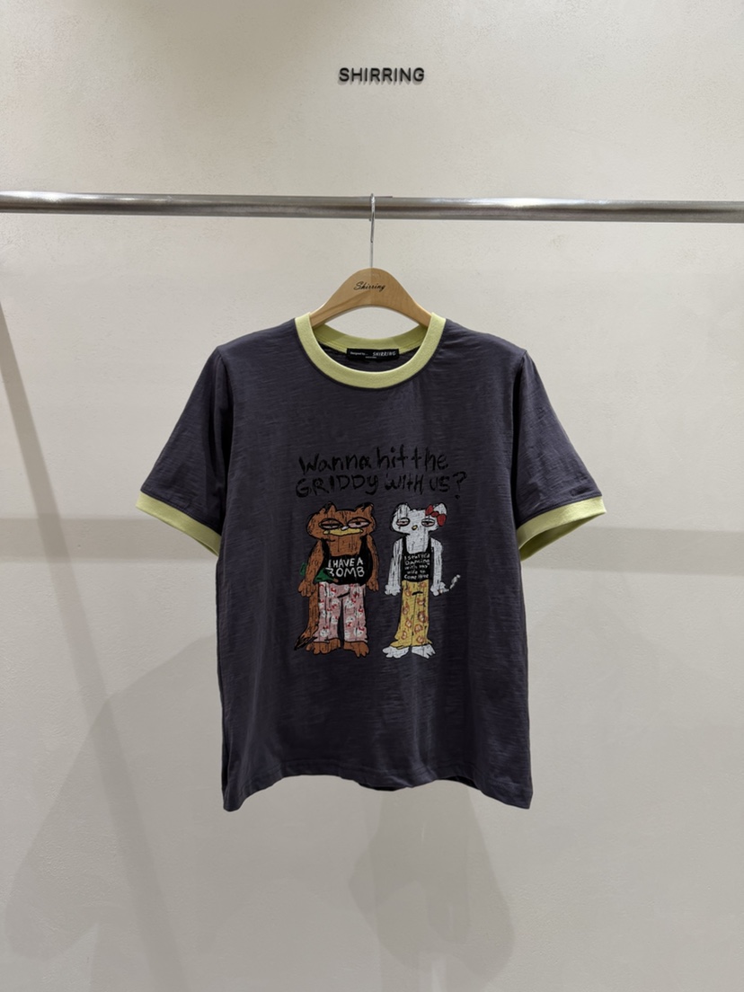 SHIRRING東大門實拍女裝新品時尚職業推薦休閑26春夏真品T恤SHIRRINGT恤圖色4