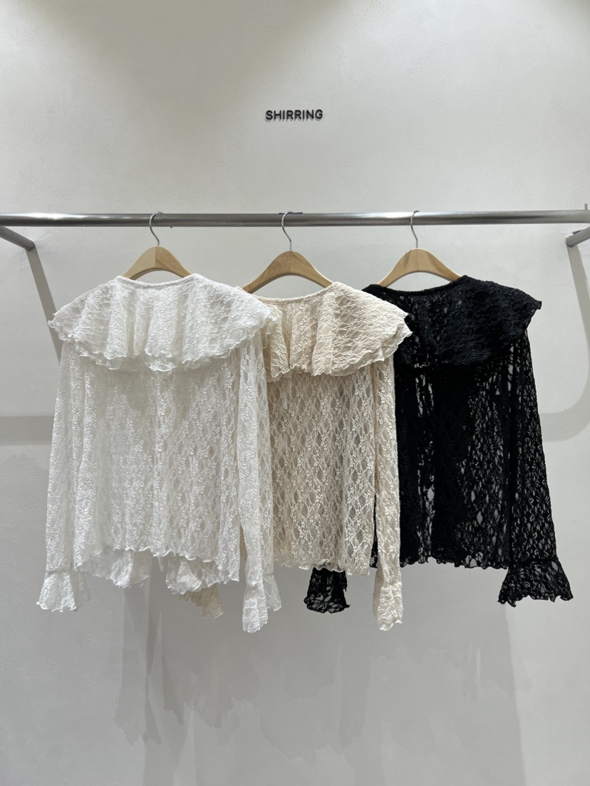 SHIRRING東大門實拍女裝新款真品人氣熱賣時尚襯衫蕾絲衫SHIRRING襯衫/蕾絲衫