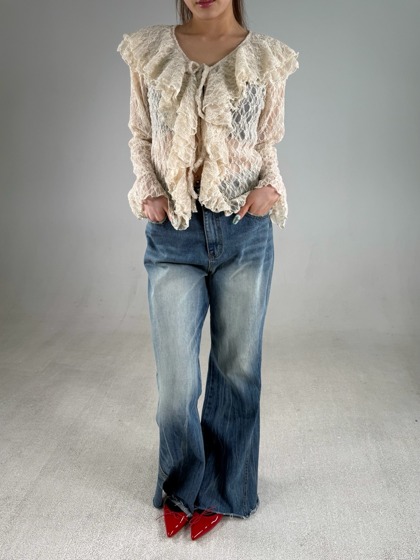 SHIRRING東大門實拍女裝新款真品人氣熱賣時尚襯衫蕾絲衫SHIRRING襯衫/蕾絲衫