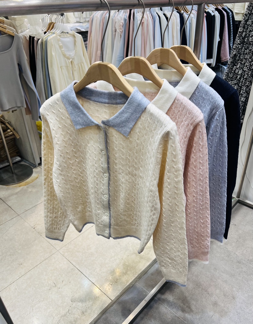 BLACK NOTE東大門代購女士新品時尚人氣真品26春夏針織衫開衫BLACK NOTE針織衫