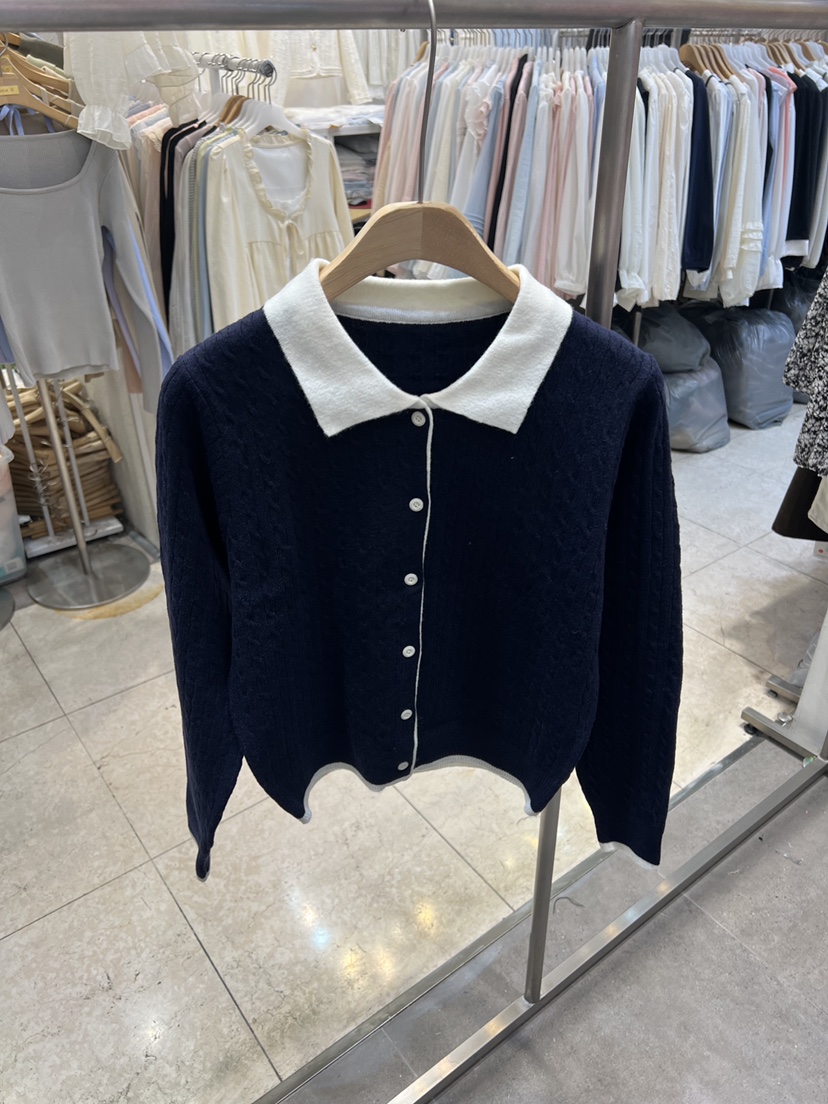 BLACK NOTE東大門代購女士新品時尚人氣真品26春夏針織衫開衫BLACK NOTE針織衫圖色4