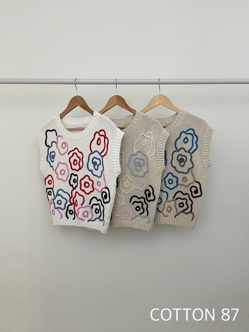 RE:OPENING東大門直郵女裝新款時尚真品休閑針織衫手工刺繡RE:OPENING針織衫