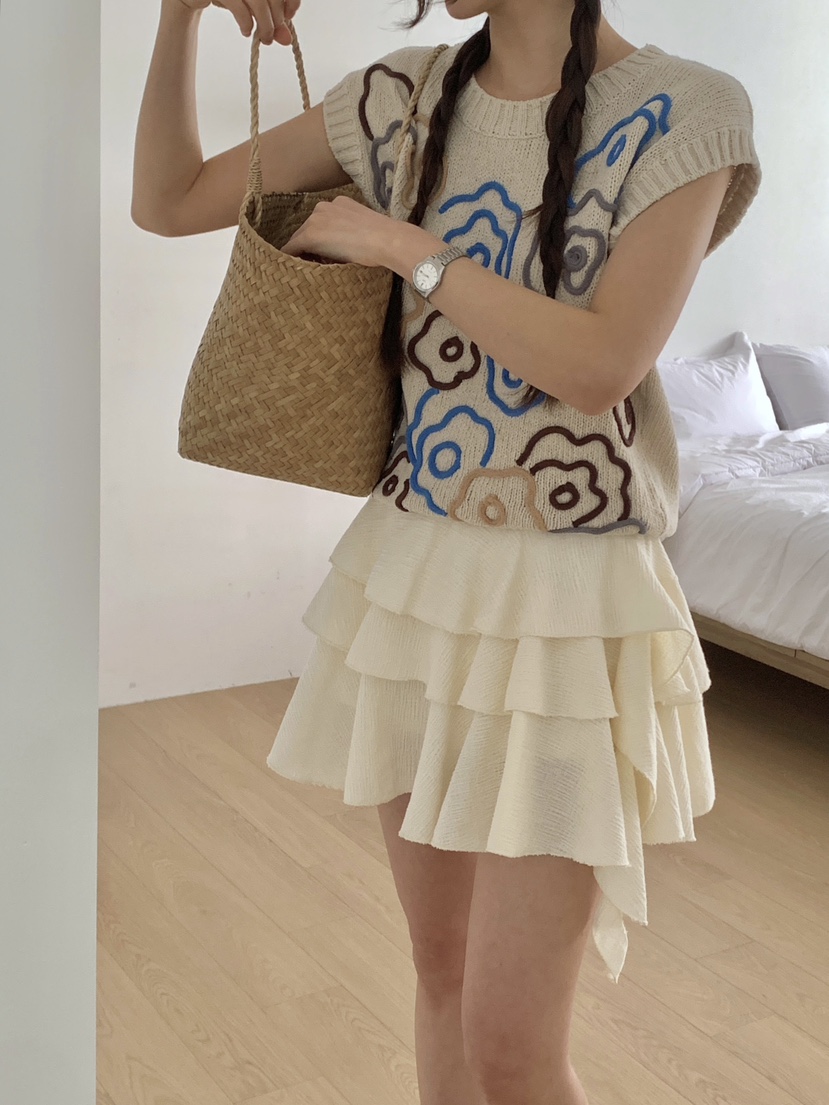 RE:OPENING東大門直郵女裝新款時尚真品休閑針織衫手工刺繡RE:OPENING針織衫