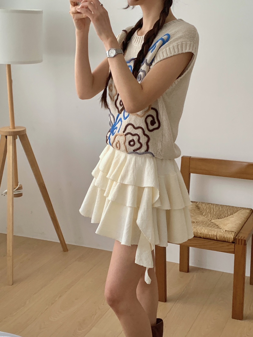 RE:OPENING東大門直郵女裝新款時尚真品休閑針織衫手工刺繡RE:OPENING針織衫