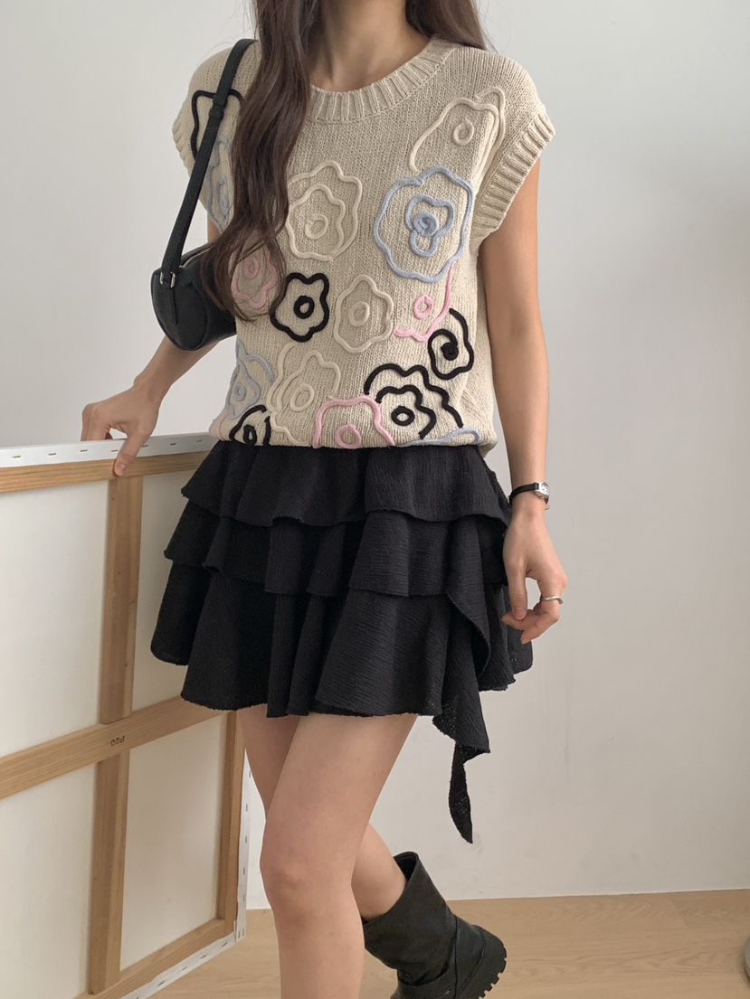 RE:OPENING東大門直郵女裝新款時尚真品休閑針織衫手工刺繡RE:OPENING針織衫