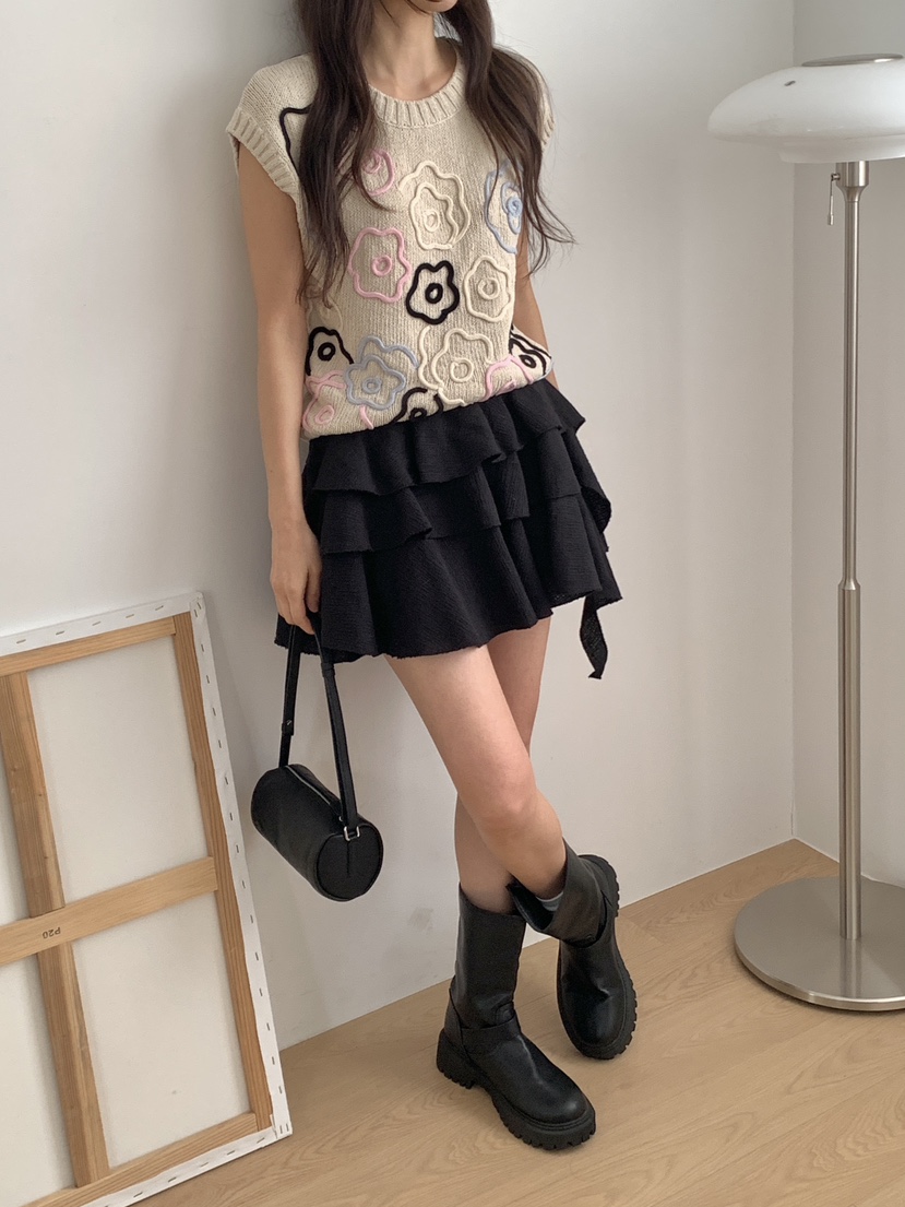 RE:OPENING東大門直郵女裝新款時尚真品休閑針織衫手工刺繡RE:OPENING針織衫