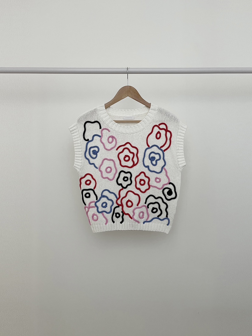 RE:OPENING東大門直郵女裝新款時尚真品休閑針織衫手工刺繡RE:OPENING針織衫圖色1