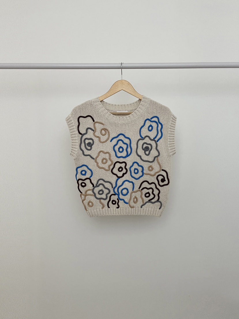 RE:OPENING東大門直郵女裝新款時尚真品休閑針織衫手工刺繡RE:OPENING針織衫圖色3