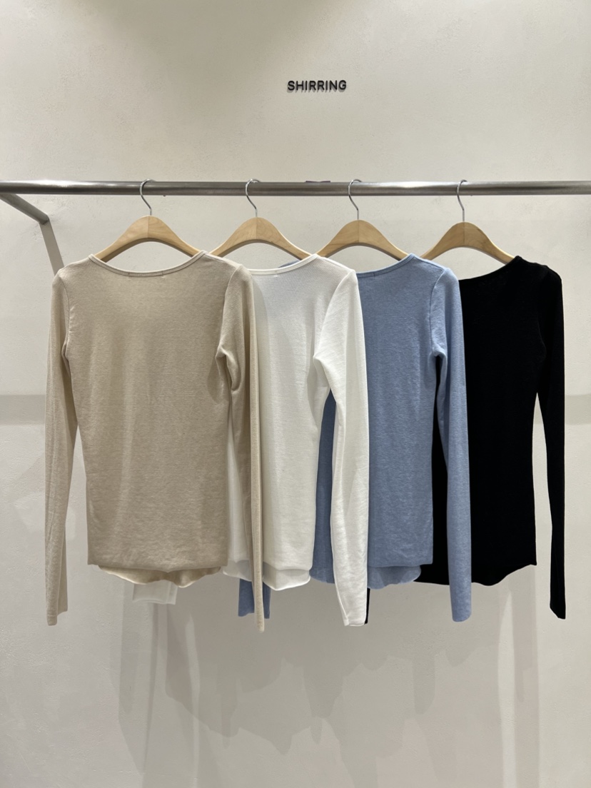 SHIRRING東大門代購女士新款熱賣真品休閑26春夏人氣長袖T恤SHIRRING長袖T恤