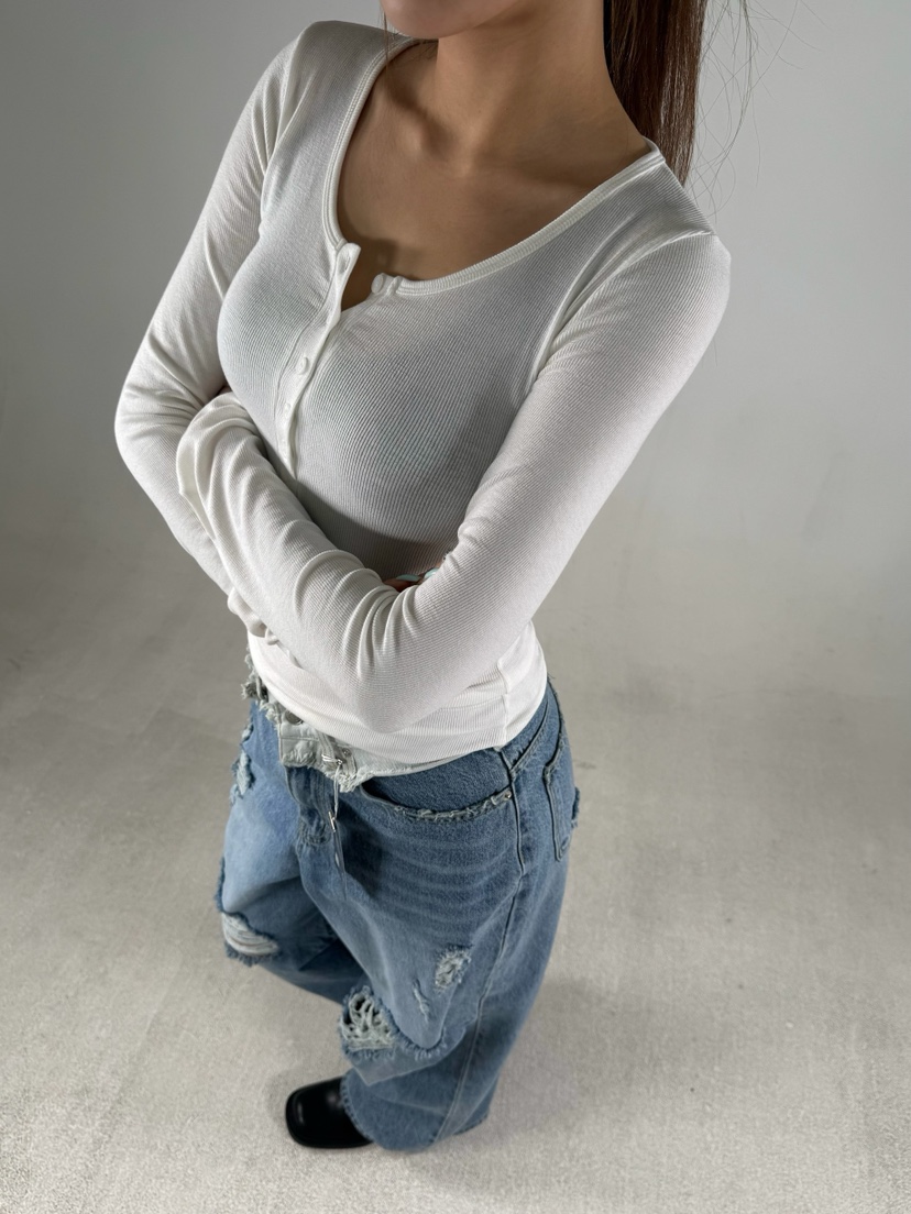 SHIRRING東大門代購女士新款熱賣真品休閑26春夏人氣長袖T恤SHIRRING長袖T恤