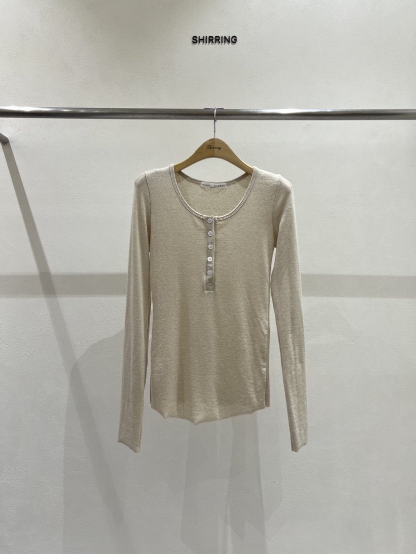 SHIRRING東大門代購女士新款熱賣真品休閑26春夏人氣長袖T恤SHIRRING長袖T恤圖色3