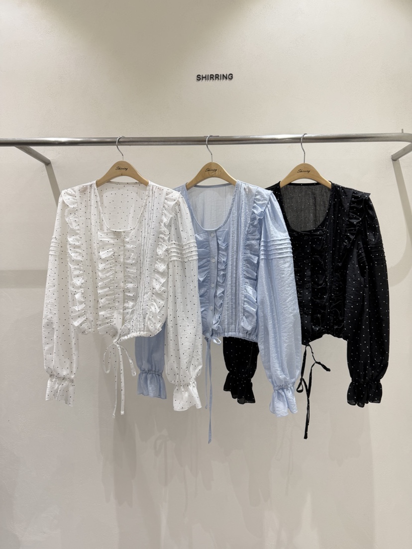 SHIRRING東大門代購女士新款休閑推薦職業時尚襯衫蕾絲衫棉SHIRRING襯衫/蕾絲衫