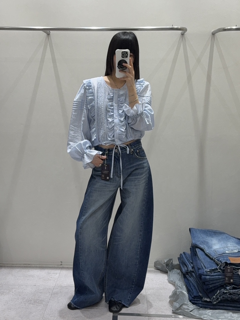 SHIRRING東大門代購女士新款休閑推薦職業時尚襯衫蕾絲衫棉SHIRRING襯衫/蕾絲衫