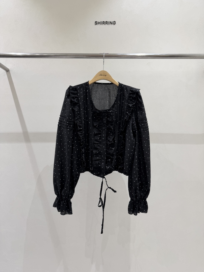 SHIRRING東大門代購女士新款休閑推薦職業時尚襯衫蕾絲衫棉SHIRRING襯衫/蕾絲衫圖色3