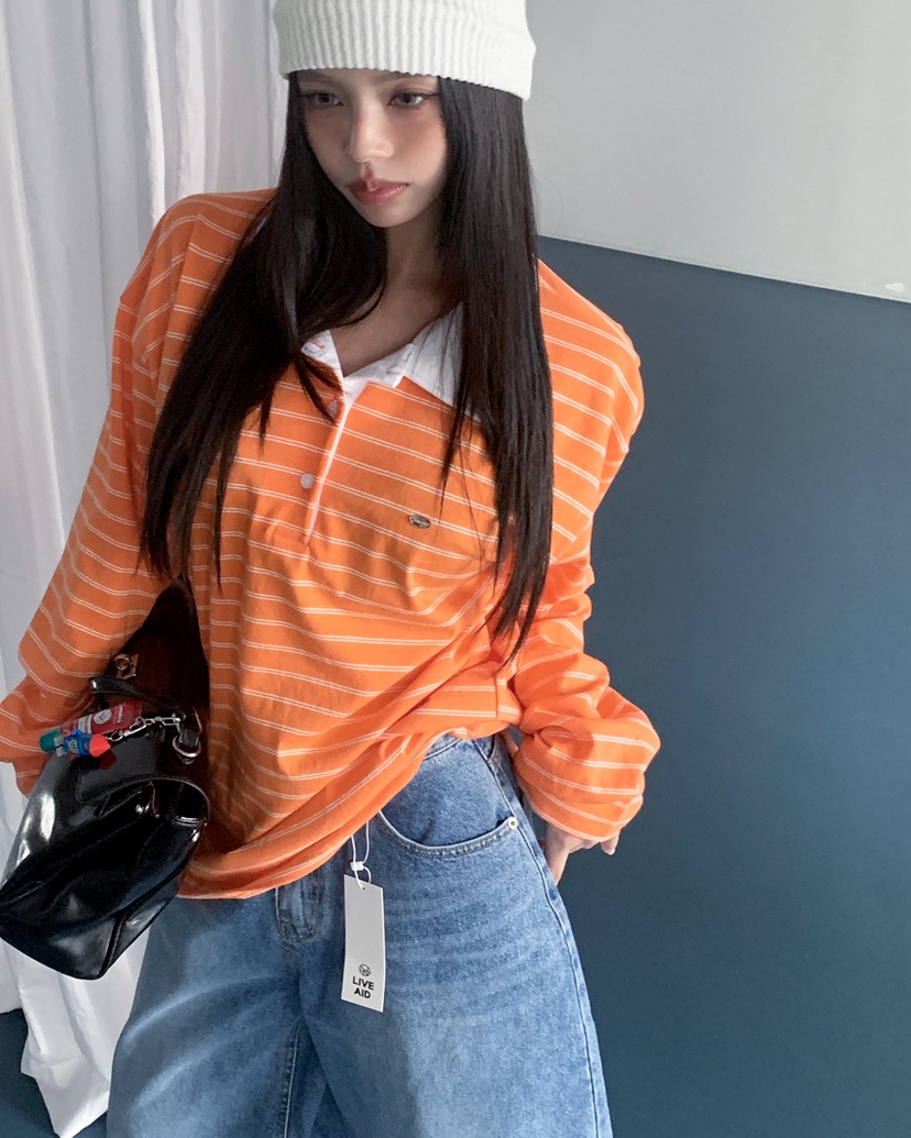LIVE AID-P韓國直郵女士新品真品熱賣推薦職業26春夏長袖T恤LIVE AID-P長袖T恤