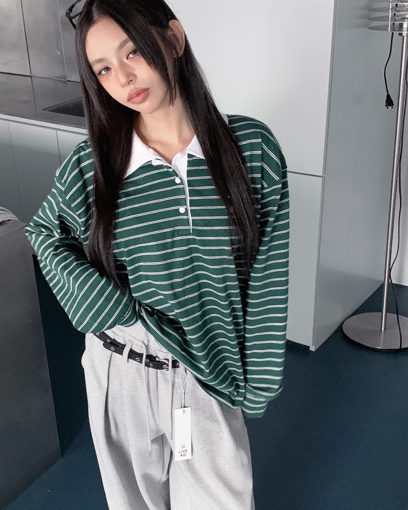 LIVE AID-P韓國直郵女士新品真品熱賣推薦職業26春夏長袖T恤LIVE AID-P長袖T恤