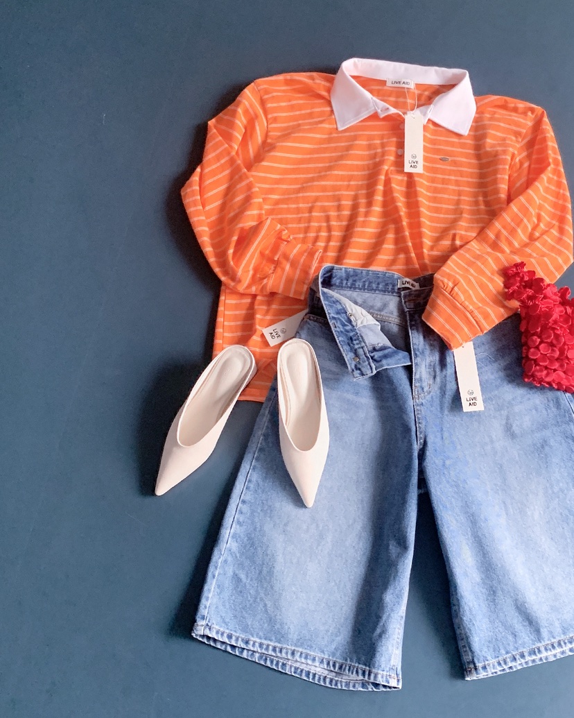 LIVE AID-P韓國直郵女士新品真品熱賣推薦職業26春夏長袖T恤LIVE AID-P長袖T恤