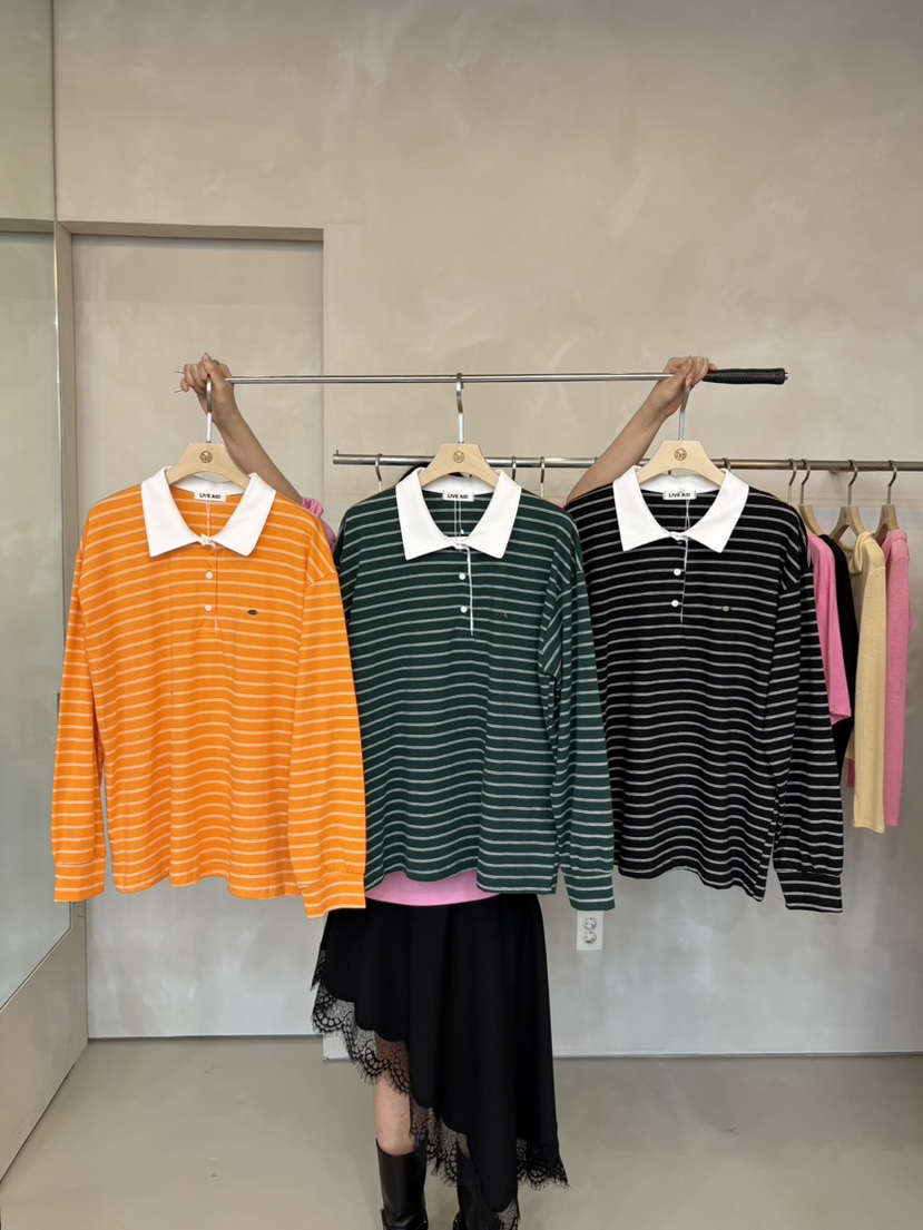 LIVE AID-P韓國直郵女士新品真品熱賣推薦職業26春夏長袖T恤LIVE AID-P長袖T恤