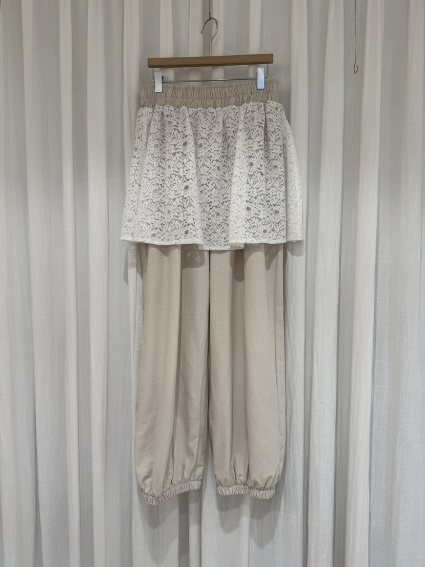 COKKIRI東大門代購女裝新款26春夏真品職業休閑時尚裙褲蕾絲COKKIRI裙褲圖色1