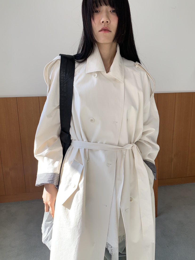 BAKING POWDER韓國直郵女裝新款真品26春夏長款風衣含腰帶BAKING POWDER長款風衣