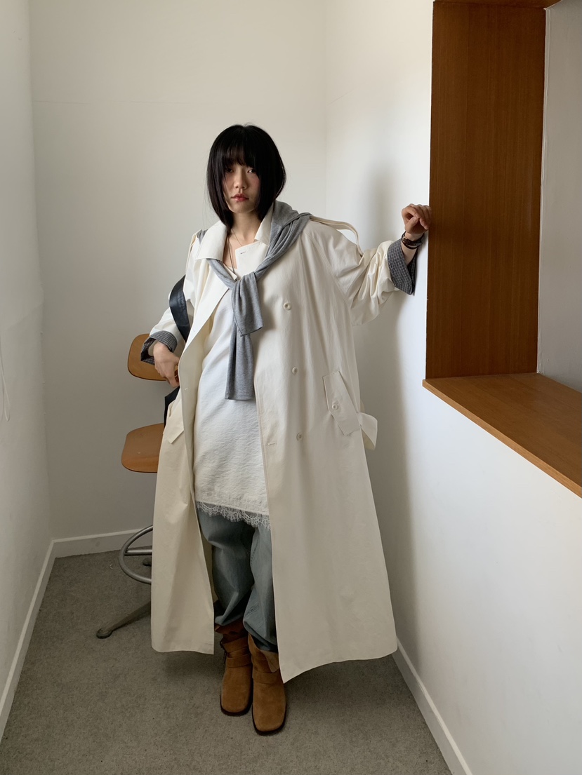 BAKING POWDER韓國直郵女裝新款真品26春夏長款風衣含腰帶BAKING POWDER長款風衣