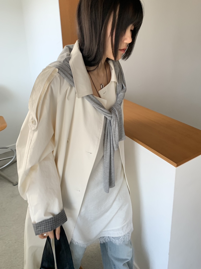 BAKING POWDER韓國直郵女裝新款真品26春夏長款風衣含腰帶BAKING POWDER長款風衣