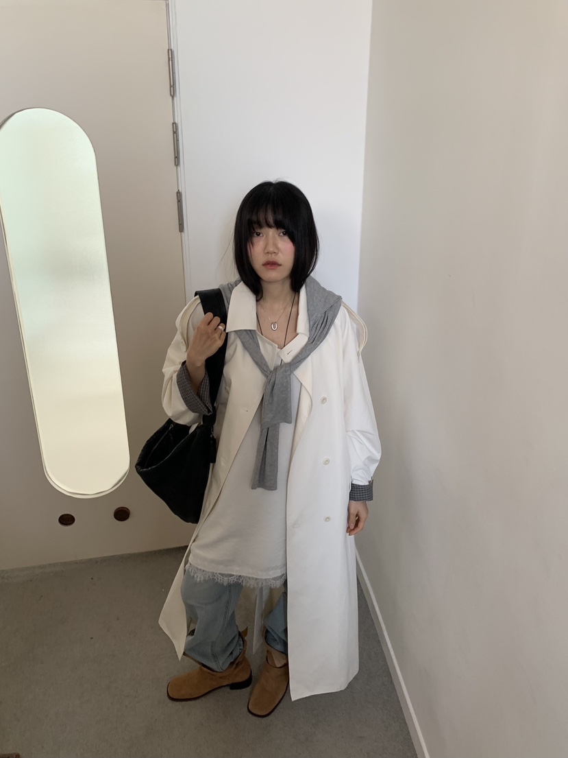 BAKING POWDER韓國直郵女裝新款真品26春夏長款風衣含腰帶BAKING POWDER長款風衣