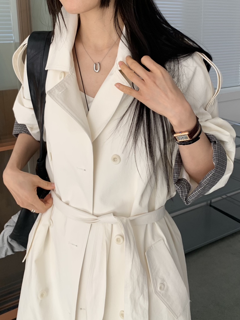 BAKING POWDER韓國直郵女裝新款真品26春夏長款風衣含腰帶BAKING POWDER長款風衣