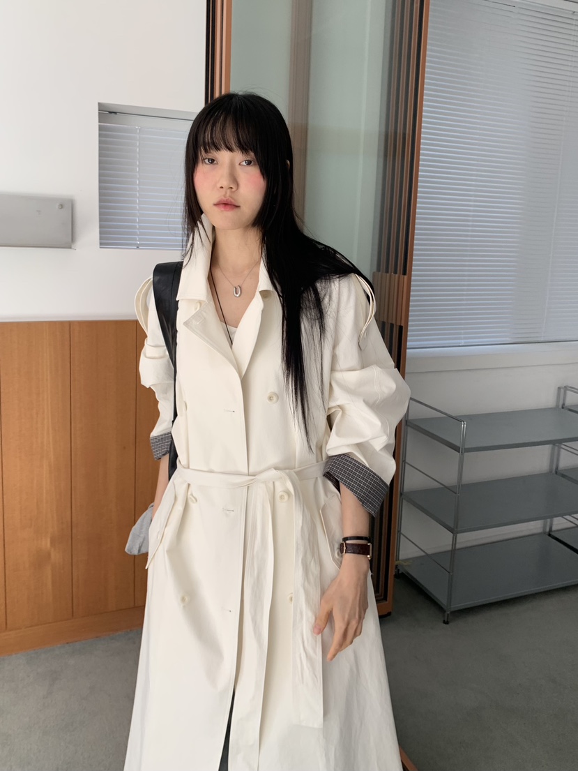 BAKING POWDER韓國直郵女裝新款真品26春夏長款風衣含腰帶BAKING POWDER長款風衣