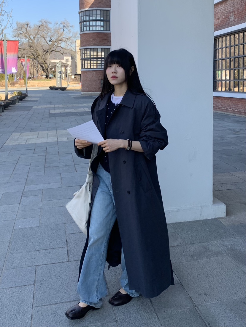 BAKING POWDER韓國直郵女裝新款真品26春夏長款風衣含腰帶BAKING POWDER長款風衣