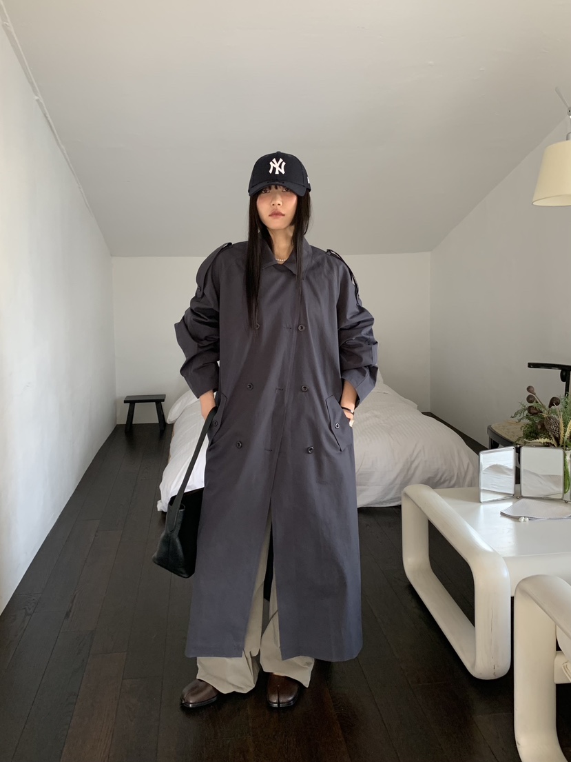 BAKING POWDER韓國直郵女裝新款真品26春夏長款風衣含腰帶BAKING POWDER長款風衣