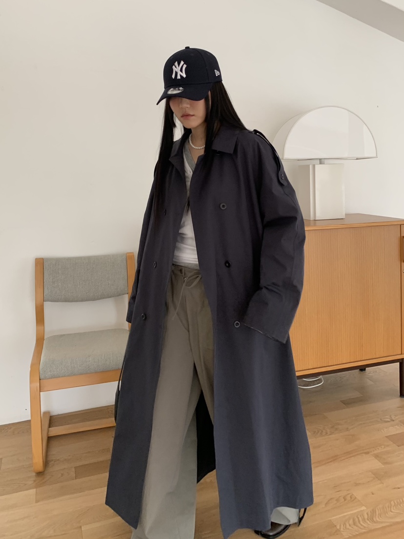 BAKING POWDER韓國直郵女裝新款真品26春夏長款風衣含腰帶BAKING POWDER長款風衣