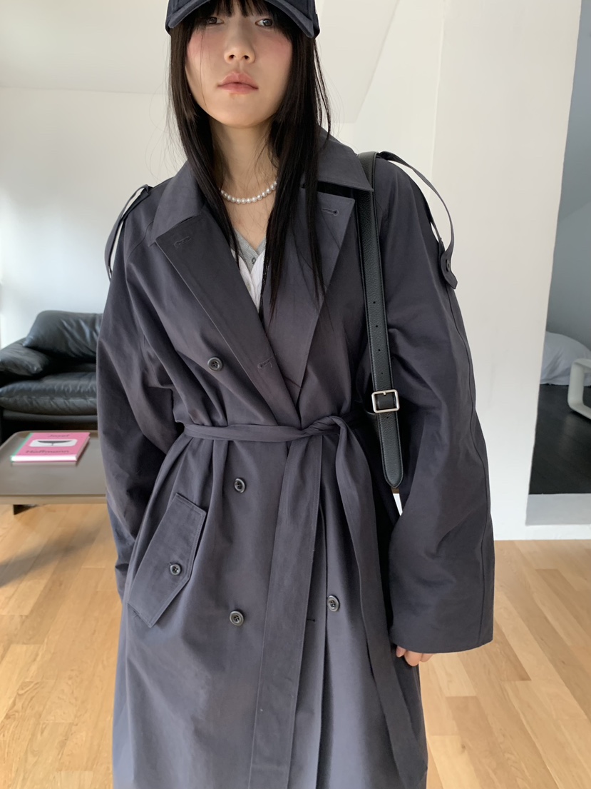 BAKING POWDER韓國直郵女裝新款真品26春夏長款風衣含腰帶BAKING POWDER長款風衣