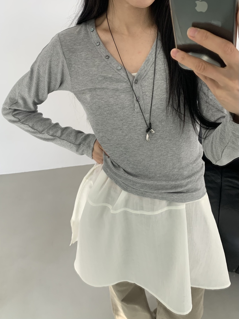 BAKING POWDER東大門代購女裝新款人氣休閑26春夏長袖T恤BAKING POWDER長袖T恤