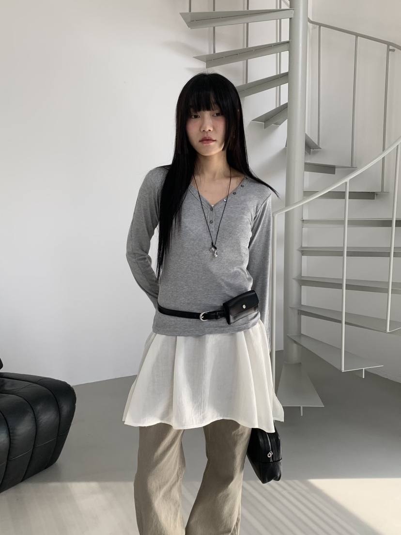 BAKING POWDER東大門代購女裝新款人氣休閑26春夏長袖T恤BAKING POWDER長袖T恤