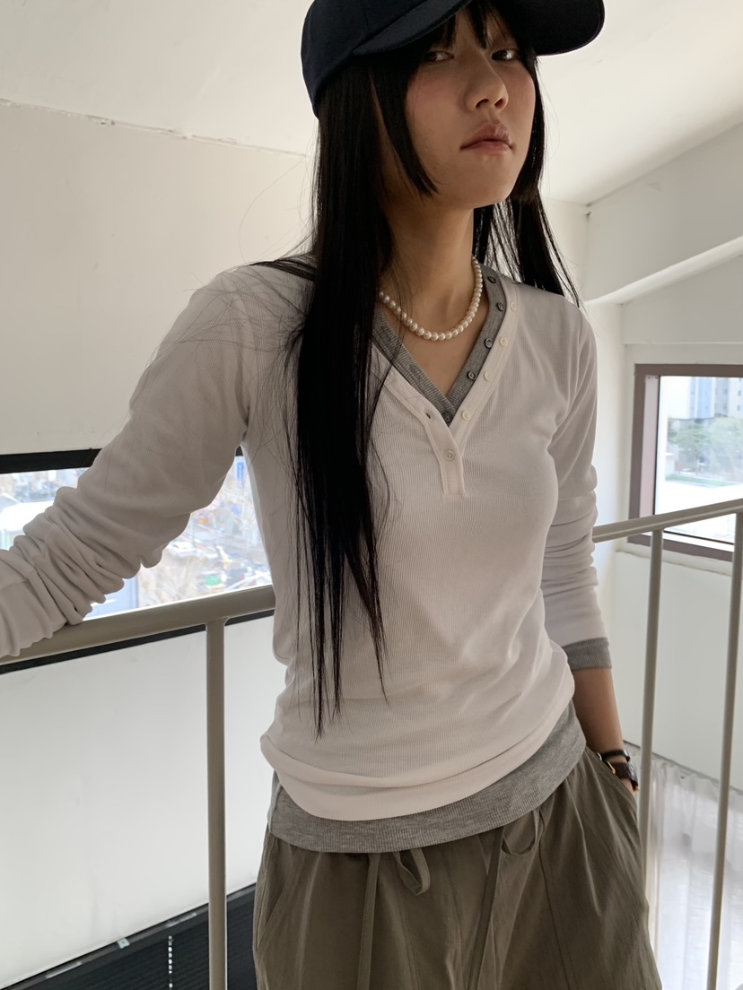 BAKING POWDER東大門代購女裝新款人氣休閑26春夏長袖T恤BAKING POWDER長袖T恤