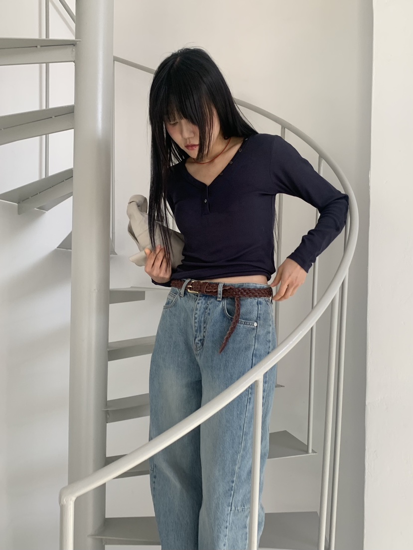 BAKING POWDER東大門代購女裝新款人氣休閑26春夏長袖T恤BAKING POWDER長袖T恤